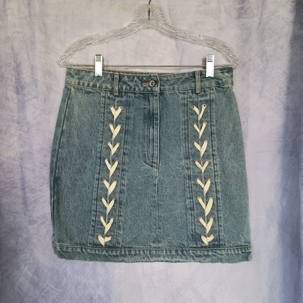 Endless Rose Lace-Up Denim Mini Skirt NWT Y2K